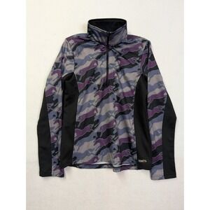 Kerrits Youth Girls 1/4 Zip Fleece Top XL Horse Purple Black Equestrian Riding